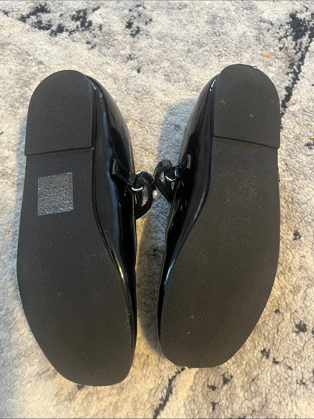 CBG Girls Black Patent Pearl Mary Jane Flats Size 13